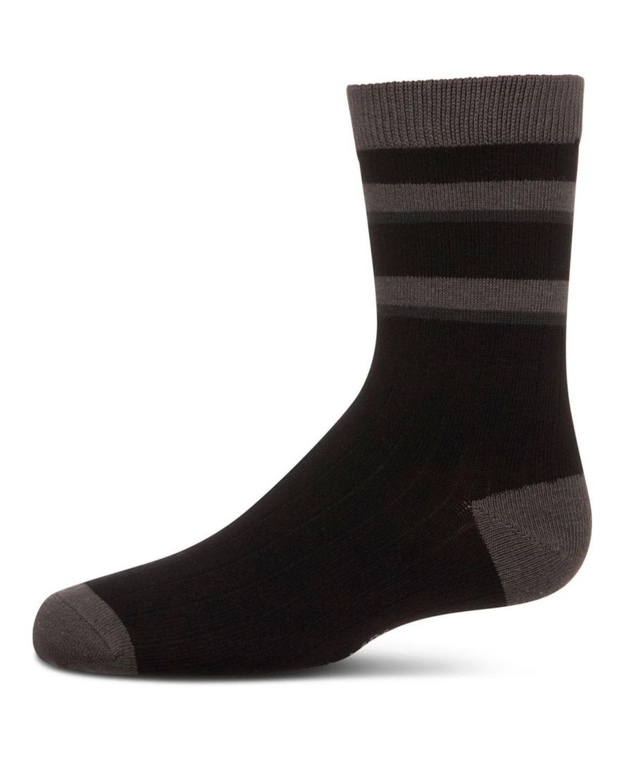 

Детские хлопковые носки в тональную полоску MeMoi, Black