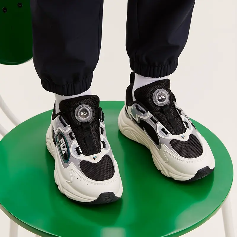 FILA KIDS Детские кроссовки с низким верхом, устойчивые к истиранию, черно-белые — фото 3