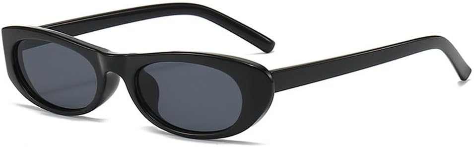 

Модные солнцезащитные очки «кошачий глаз» черного цвета для женщин, узкая прямоугольная оправа, маленькие очки для мужчин и женщин с защитой от УФ-излучения UV400 HVTVTLA, Black