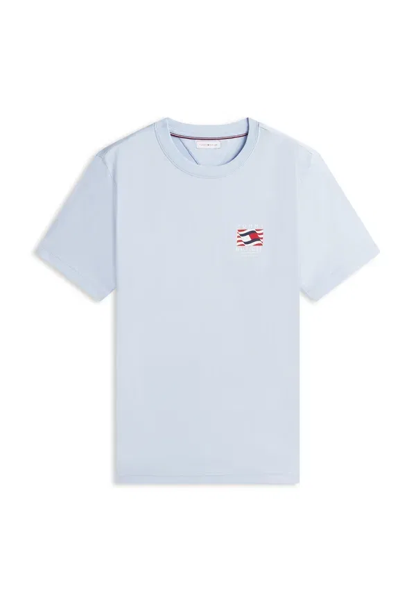 Футболка Tommy Hilfiger Americana graphic logo tee print, светло-голубой — фото 4