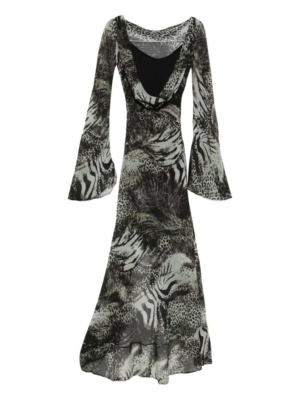 

Платье Jessie с расклешенными рукавами и анималистичным принтом MIAU by Clara Rotescu, зеленый