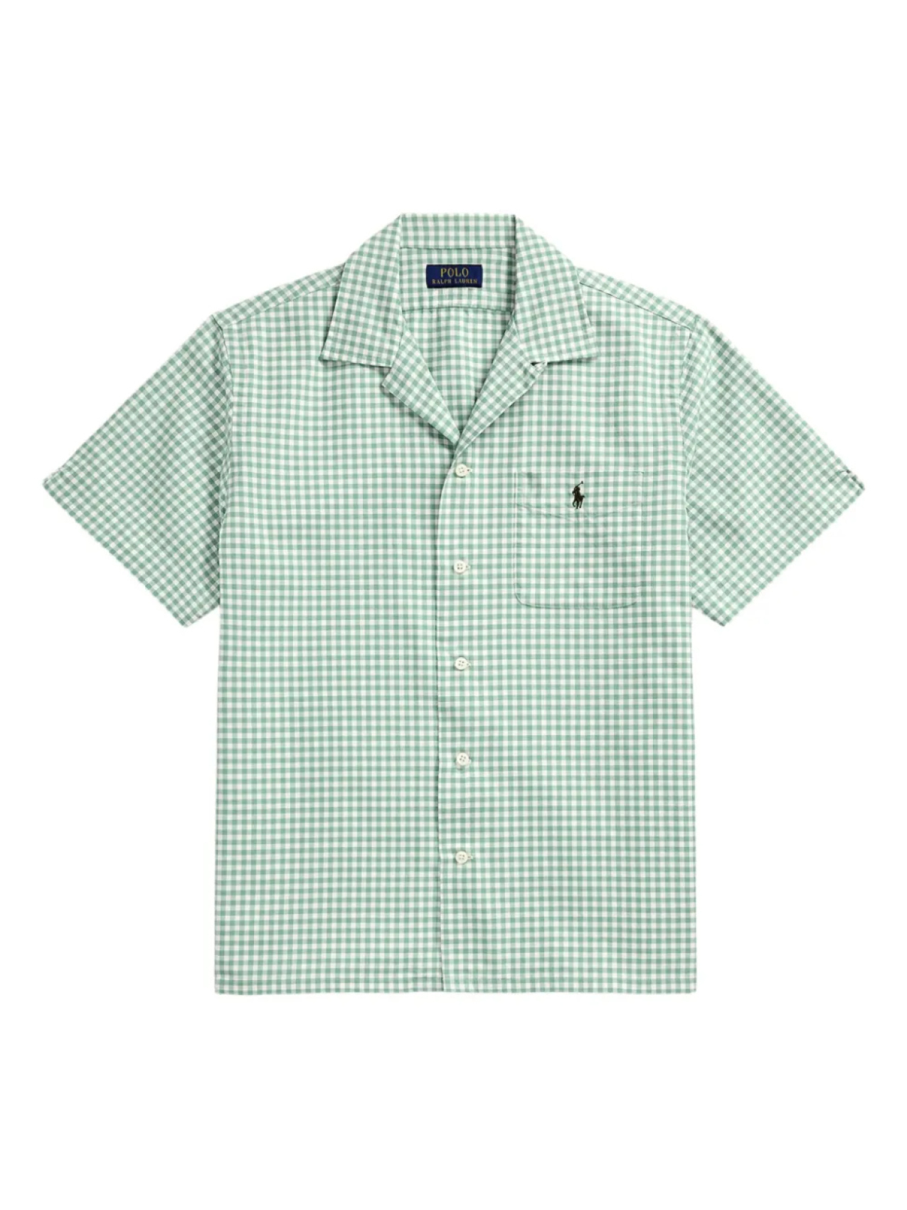 

Polo Ralph Lauren рубашка в клетку гингем с короткими рукавами, зеленый