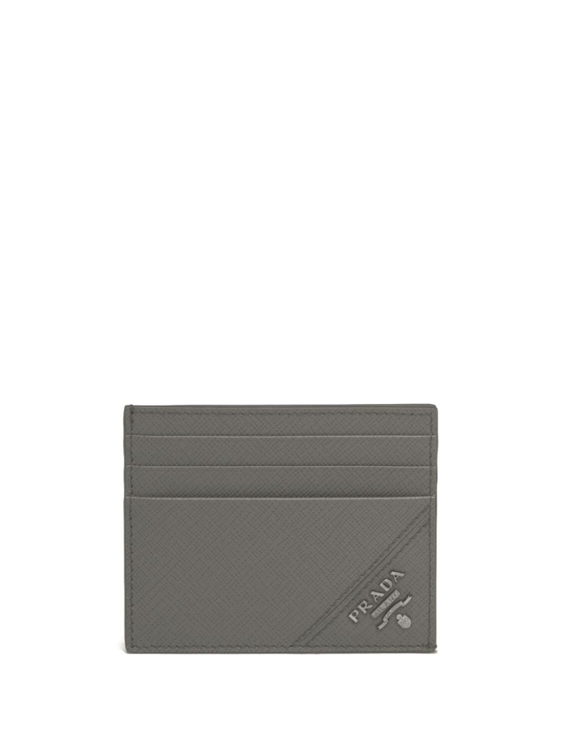 

Prada картхолдер из сафьяновой кожи с логотипом, серый