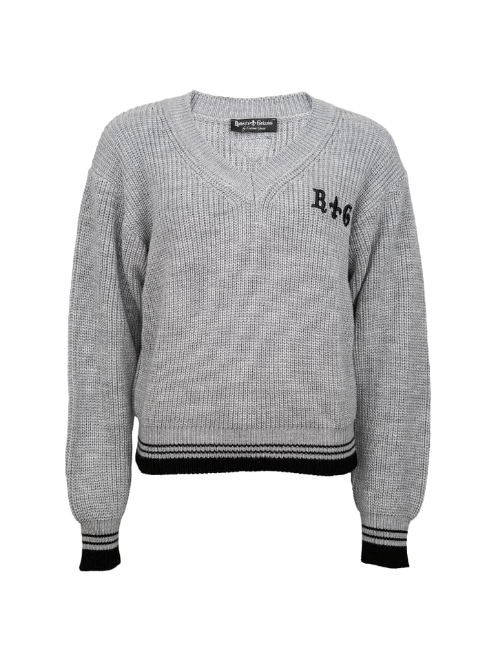 

Вязаный свитер в университетском стиле Roberto Geissini