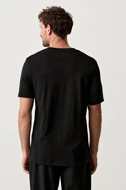 Футболка из хлопка модель T-shirt męski bawełniany Tommy Hilfiger, черный — фото 3