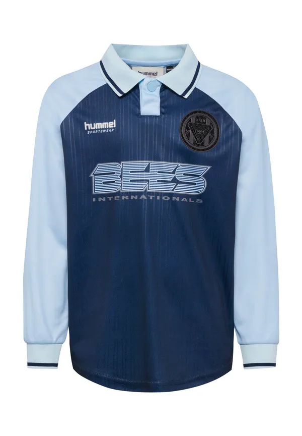 Футбольная поло-рубашка hmljr в свободную полоску Hummel, Dress Blues