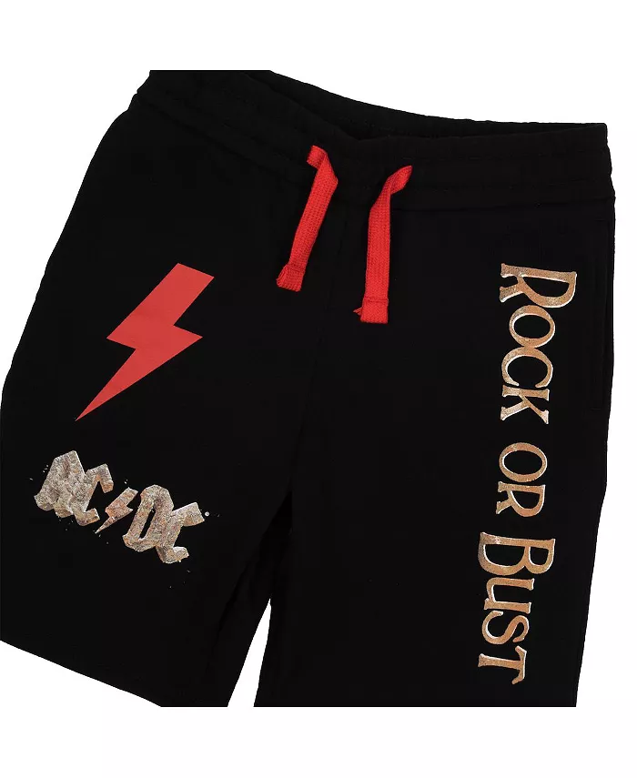 Мальчиковый набор: футболка с коротким рукавом ACDC Rock Or Bust и шорты для отдыха - XXL AC/DC, черный — фото 4