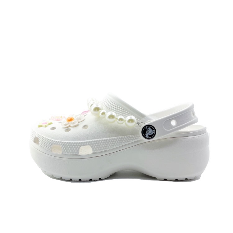 Crocs Классические туфли-сабо на платформе унисекс белого цвета