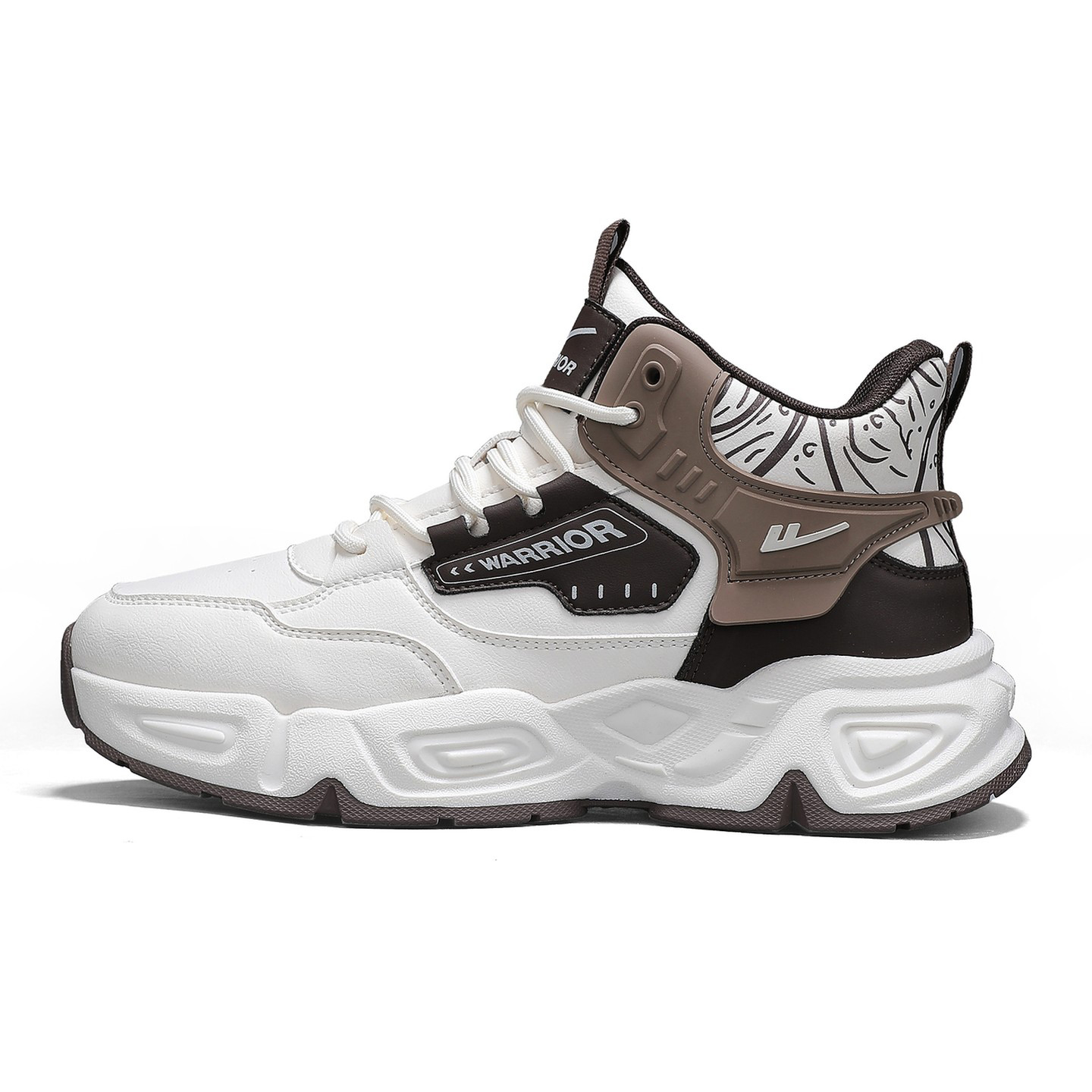 

Повседневные уличные туфли износостойкие и легкие мид-топ массивные кроссовки мужские WARRIOR, бежевый коричневый