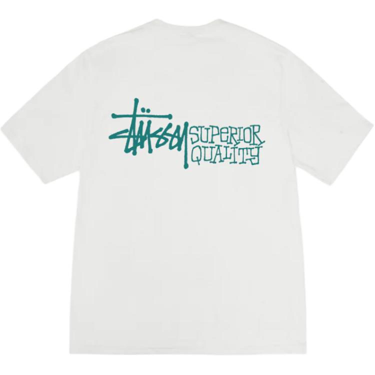 Футболка Stussy с пигментной окраской высшего качества, зеленая — фото 4