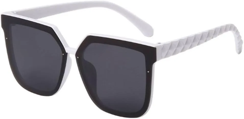 

Классические квадратные солнцезащитные очки для мужчин и женщин, дизайн дужек, ретро-стиль, для вождения, отдыха на природе и путешествий MTZJH, White Gray