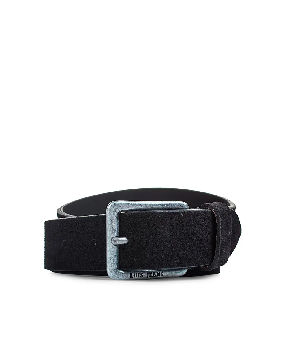 

Мужской ремень из черной бархатистой кожи Lois
