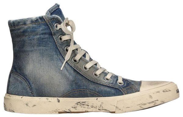 Кроссовки paris high top sneakers 'blue destroyed denim and rubber' Balenciaga, синий — фото 2