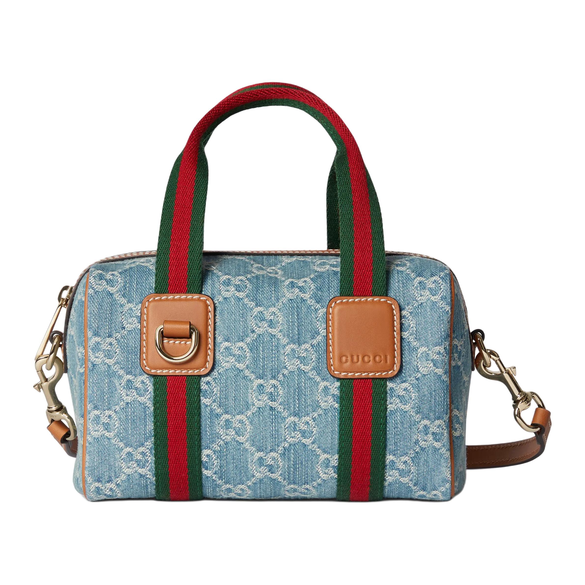 

GUCCI Джинсовый бостонский рюкзак мини унисекс синий и белый