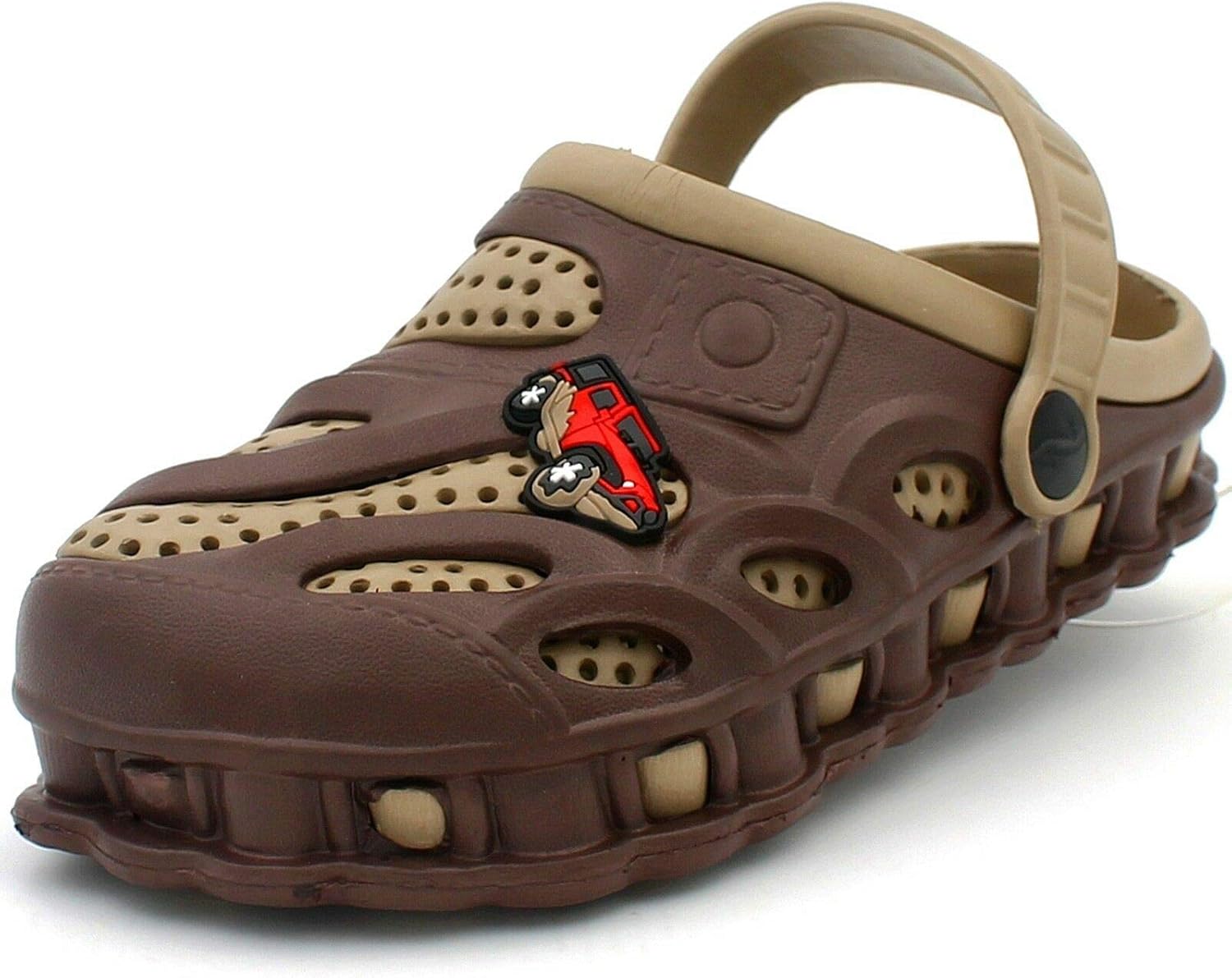 

Сабо Ameta Garden для мальчиков, детские тапочки для малышей, удобные слипоны, двухцветные шлепанцы, коричневый/бежевый