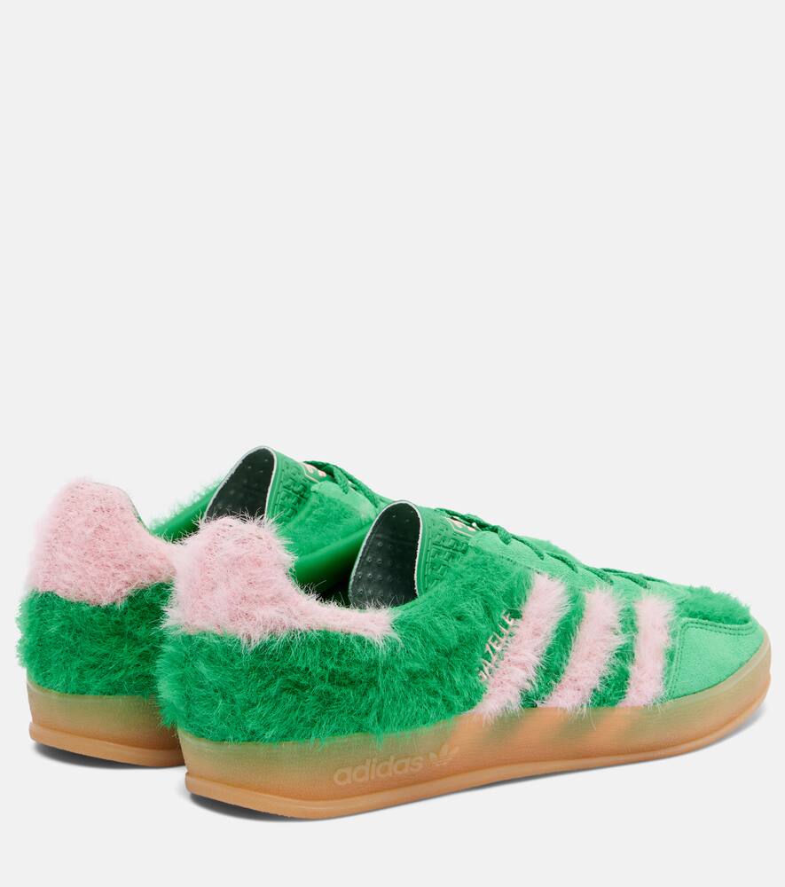 Газель Кроссовки с отделкой из замши Indoor Adidas, Green/Glow Pink/Gum 3 — фото 2