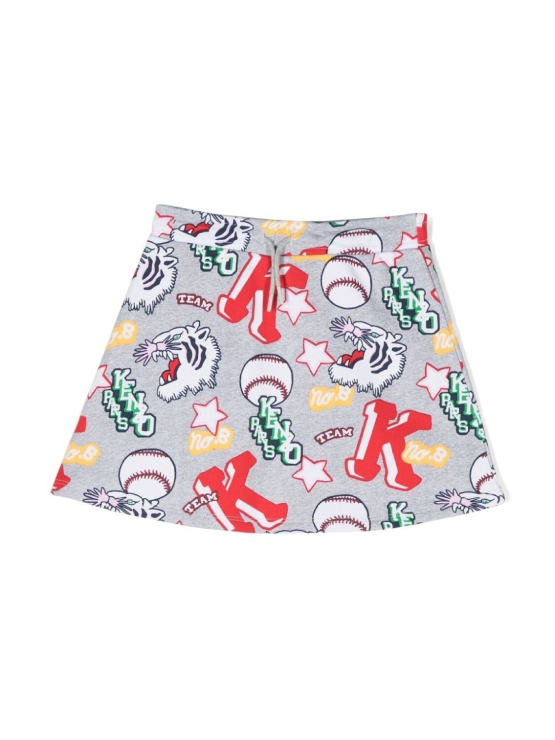 

Kenzo Kids юбка с кулиской и принтом, серый