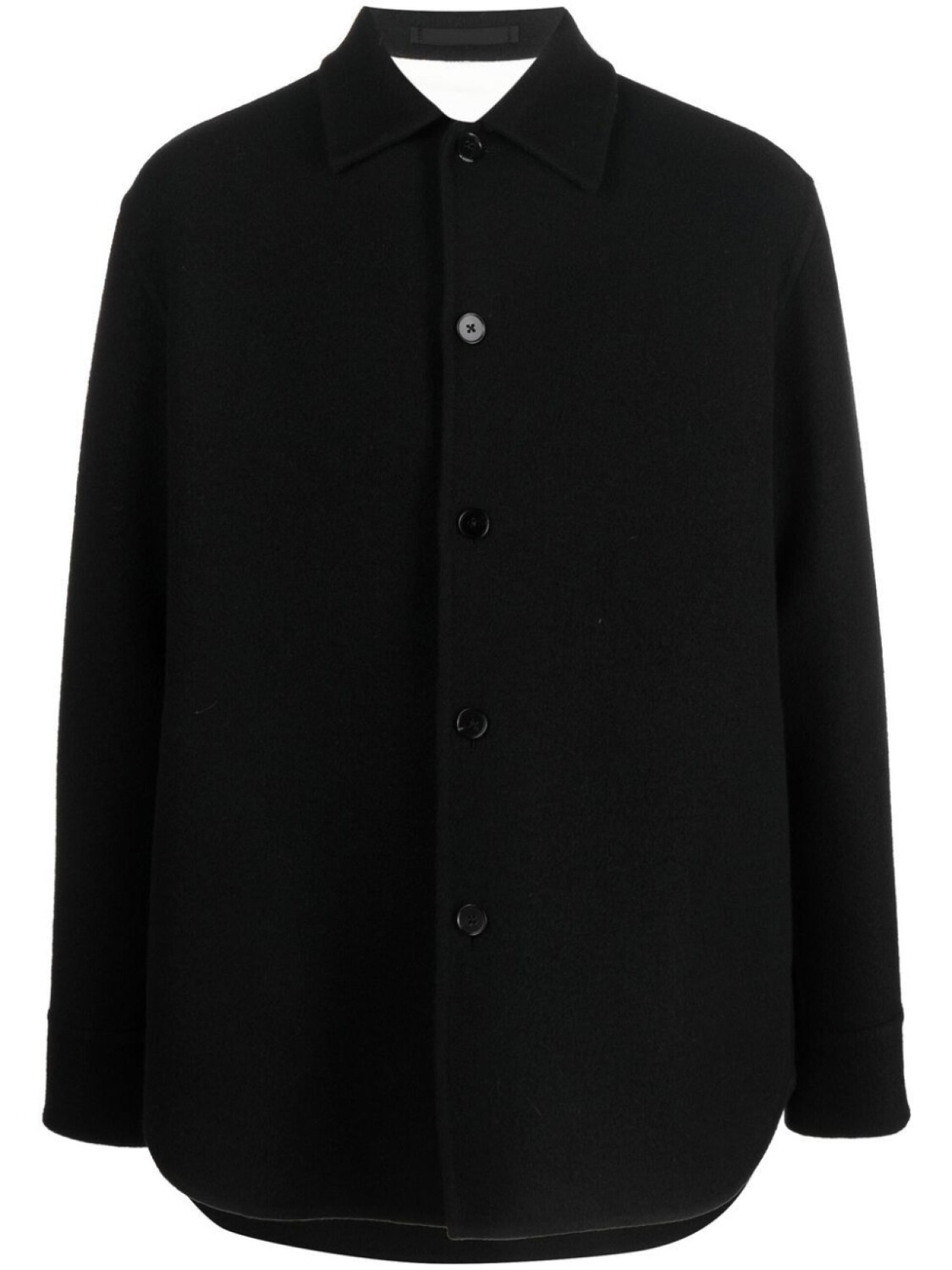 

Jil Sander шерстяная куртка-рубашка на пуговицах, черный