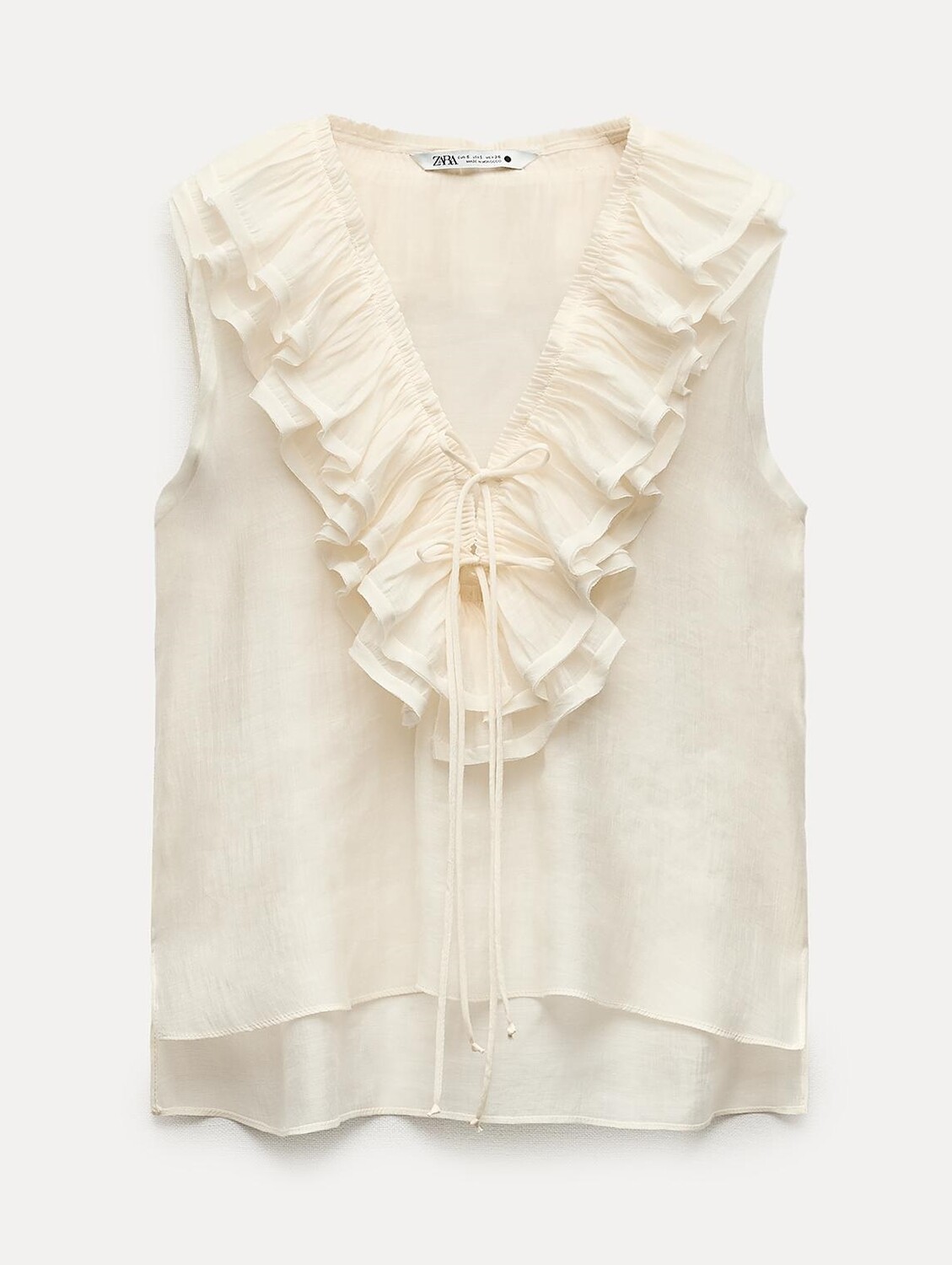 

Блуза Zara Zw Collection With Ruffles, белый