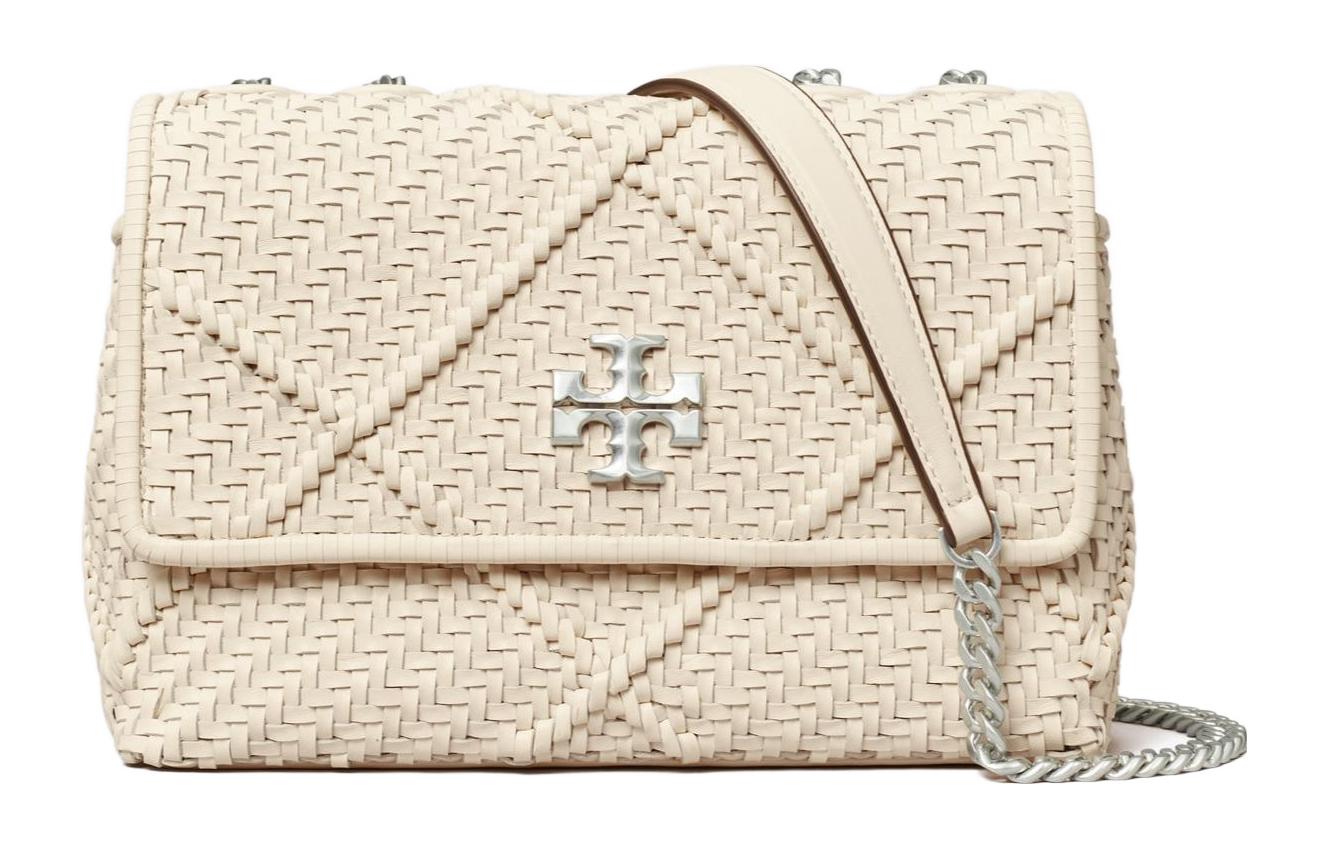

TORY BURCH Кожаная портативная сумка кроссбоди маленького размера для женщин слоновая кость белый