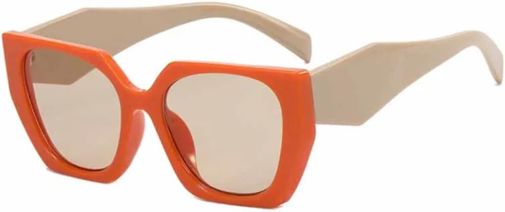 

Солнцезащитные очки с защитой от УФ-излучения UV400 | Оранжевая панк-оправа большого размера | Линзы конфетных цветов для занятий спортом на открытом воздухе и вождения DSVIGF, Beige Orange Tea
