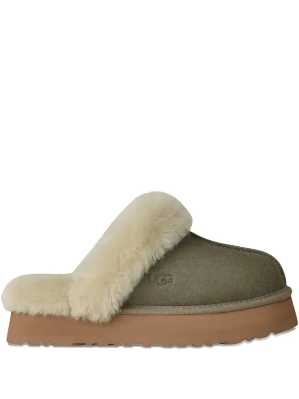 Слиперы на платформе UGG, зеленый