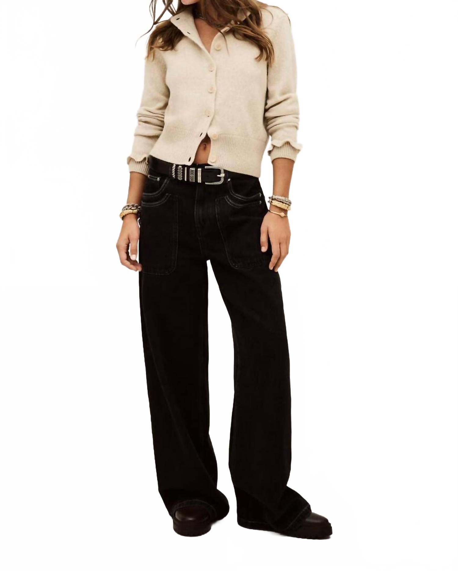 

Ba&sh Кардиган Karante с круглым вырезом, бежевый