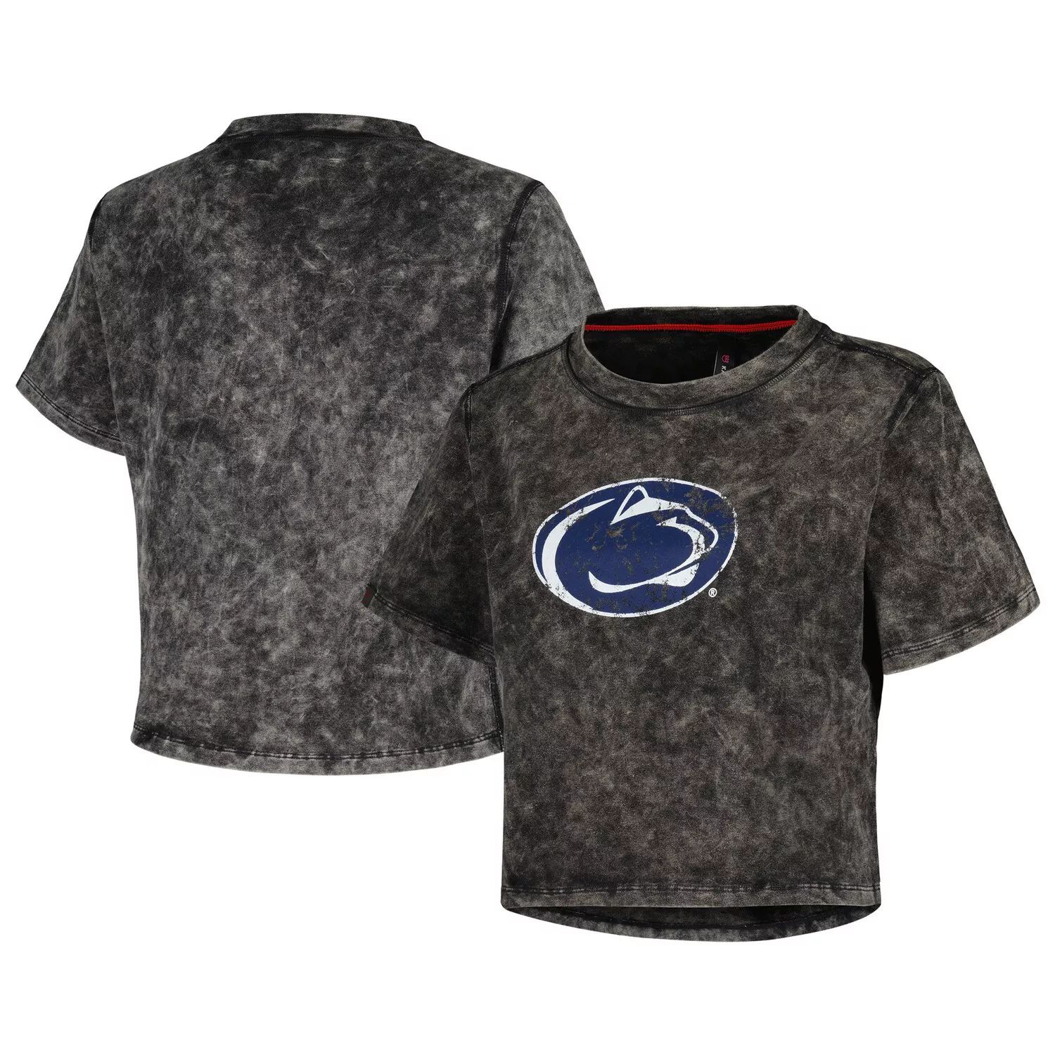 

Женская черная укороченная футболка из молочного шелка Penn State Nittany Lions Vintage Wash, Черный, Женская черная укороченная футболка из молочного шелка Penn State Nittany Lions Vintage Wash