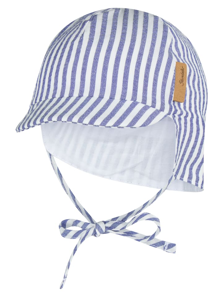 

Sterntaler Полосатая кепка с козырьком и защитой шеи, голубоватого цвета