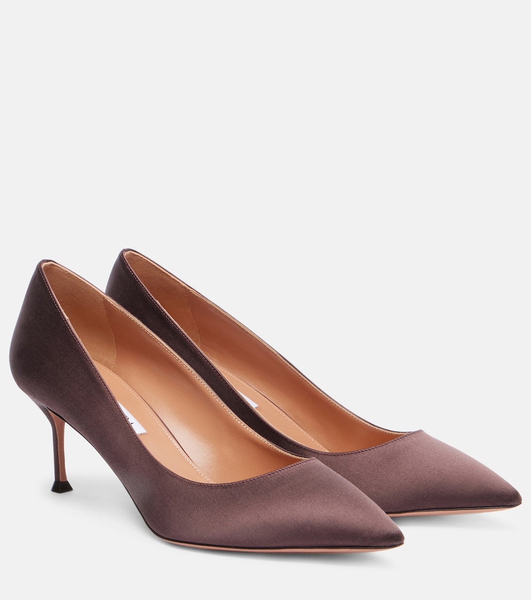Сатиновые туфли Purist 65 Aquazzura, Mocha