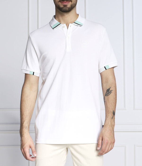 

Поло Boss Orange Pedetail Regular Fit, белый