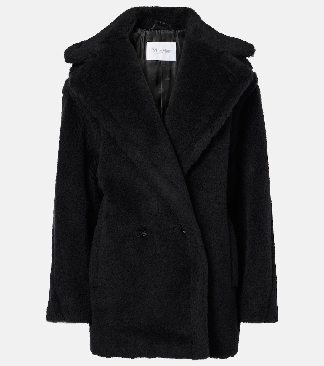 

Пальто-тедди из альпаки, шерсти и шелка фуксия Max Mara, Nero
