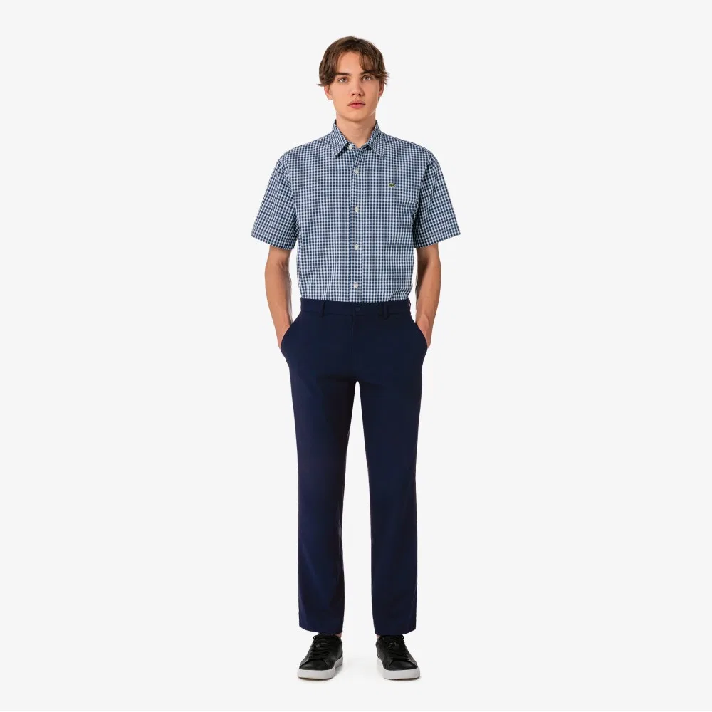Мужские весенние эластичные брюки тёмно-синие от Lacoste