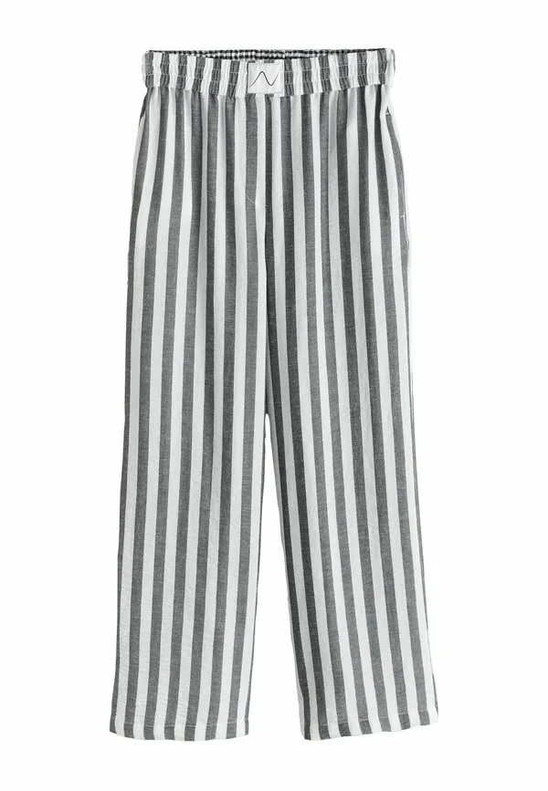 Высокие широкие брюки на резинке Next, Grey White Stripe