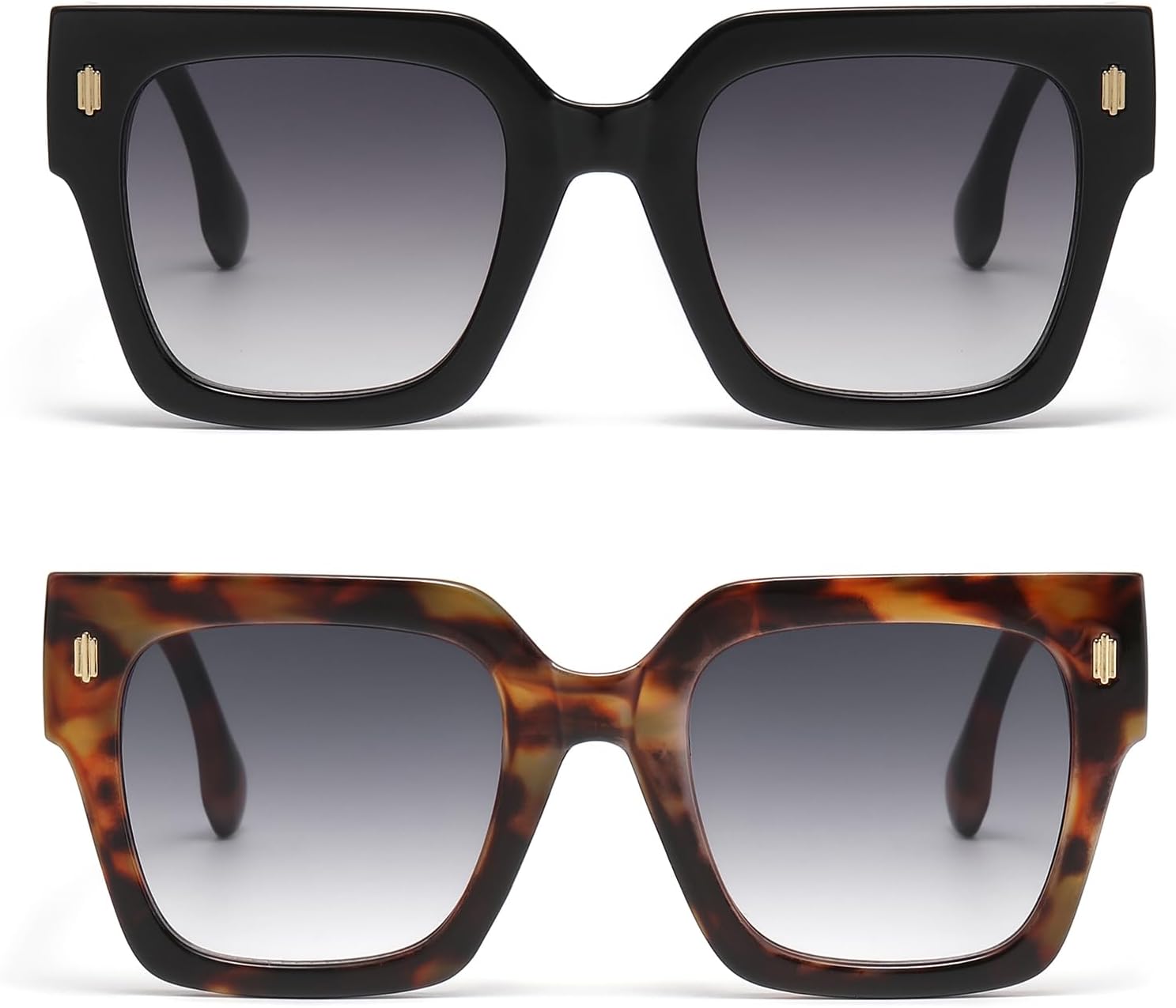 

Модные женские солнцезащитные очки в крупной оправе, защита от УФ-излучения UV400, для повседневной носки, прогулок на природе и путешествий, стильный аксессуар для женщин MUTOTNNG, Black Gradient Gray+leopard Gradient Gray