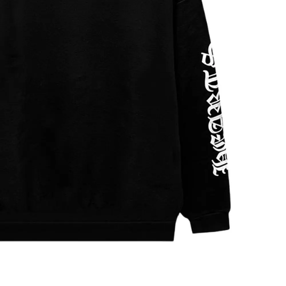 Свитшот с логотипом на шее, длинный рукав Chrome Hearts, черный — фото 4