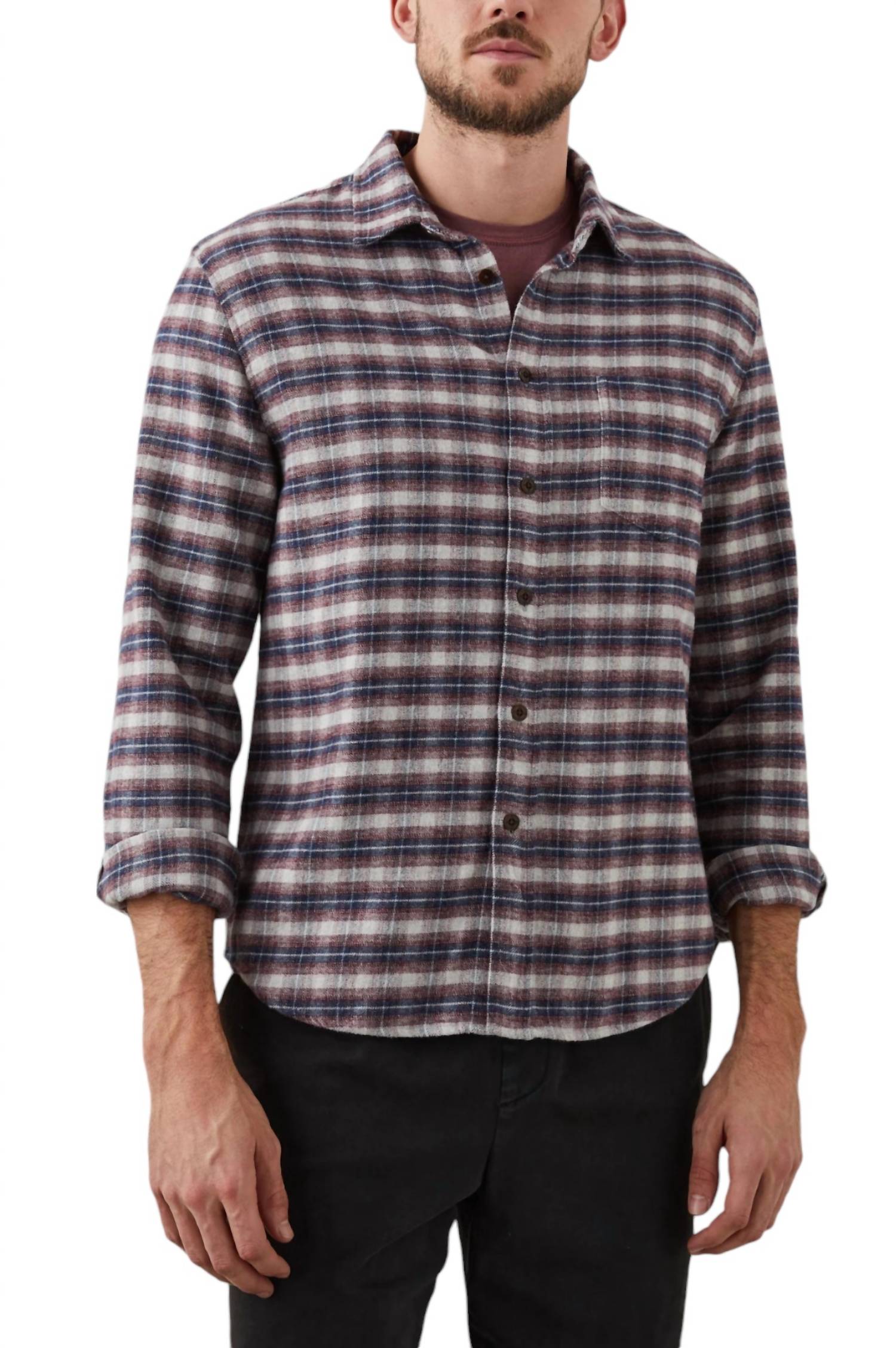 

Рубашка с длинными рукавами Forrest в цвете Dusk Berry Grey Melange Rails