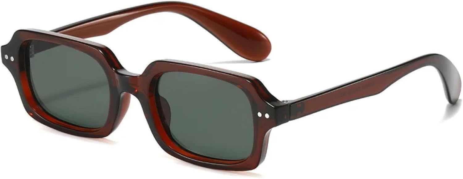 

Мужские модные солнцезащитные очки в стиле ретро с заклепками, солнцезащитные очки UV400 для женщин, гелевые очки с градиентным переходом цвета TOIPASTN, Brown Dark Green