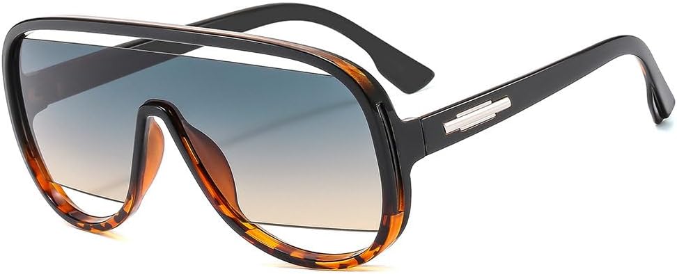 

Модные ретро-солнцезащитные очки-комбинезон для женщин и мужчин, большие, роскошные, с градиентным затемнением и защитой от УФ-излучения UV400 generic, Black Leopard Green