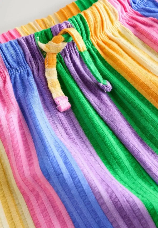 Брюки прямого кроя с широкими штанинами Next, Pink Rainbow Stripe — фото 3