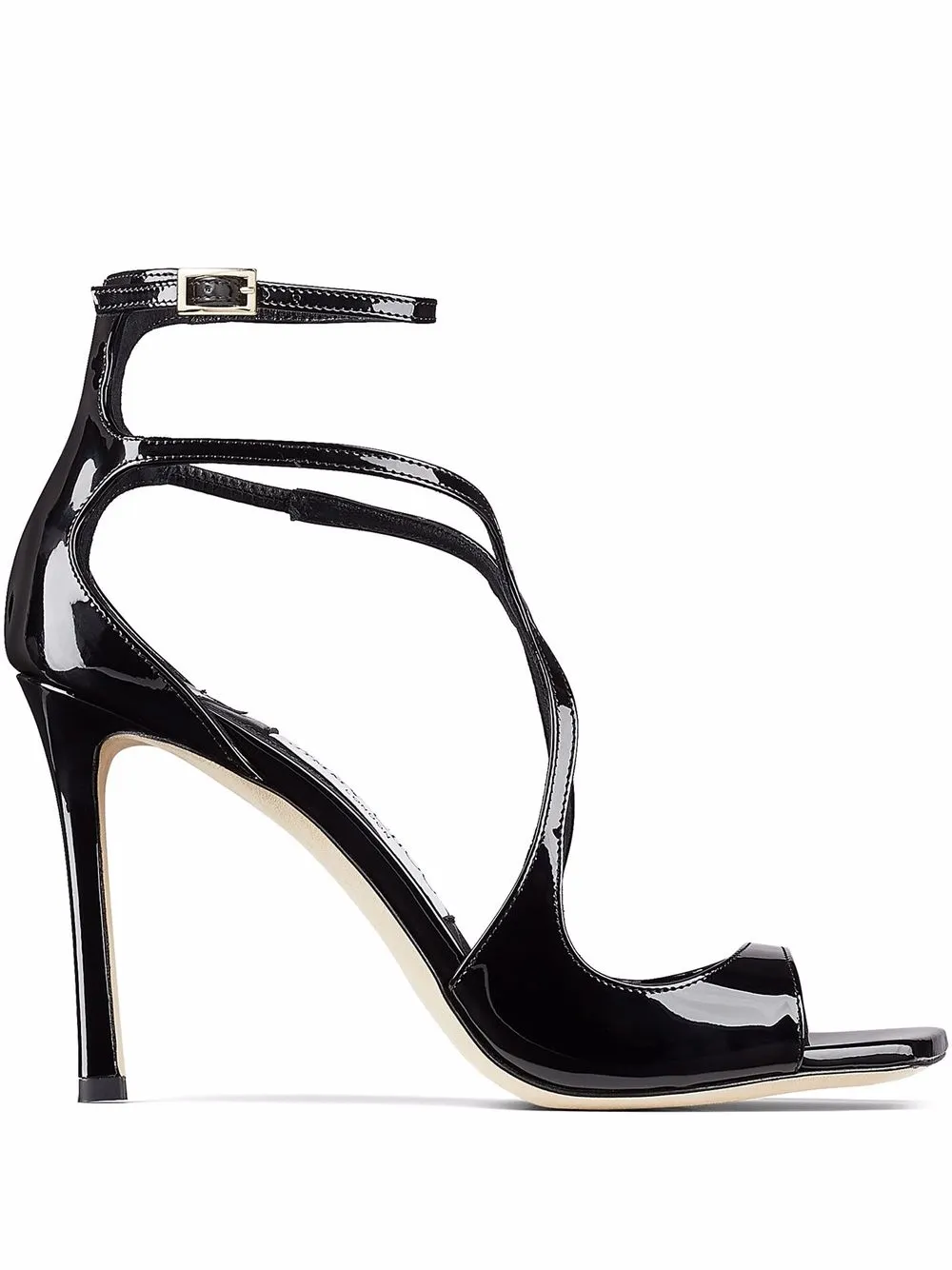 Босоножки Azia 95 с квадратным носком JIMMY CHOO, черный