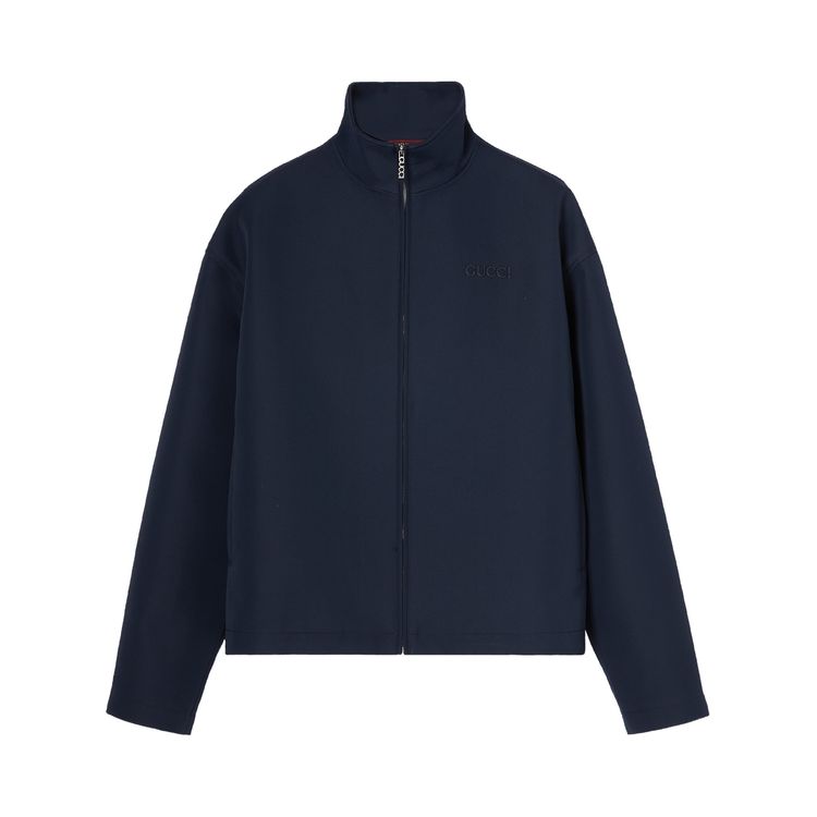 

Куртка Gucci Embroidered Wool Acetate Zip Jacket 'Ink', черный