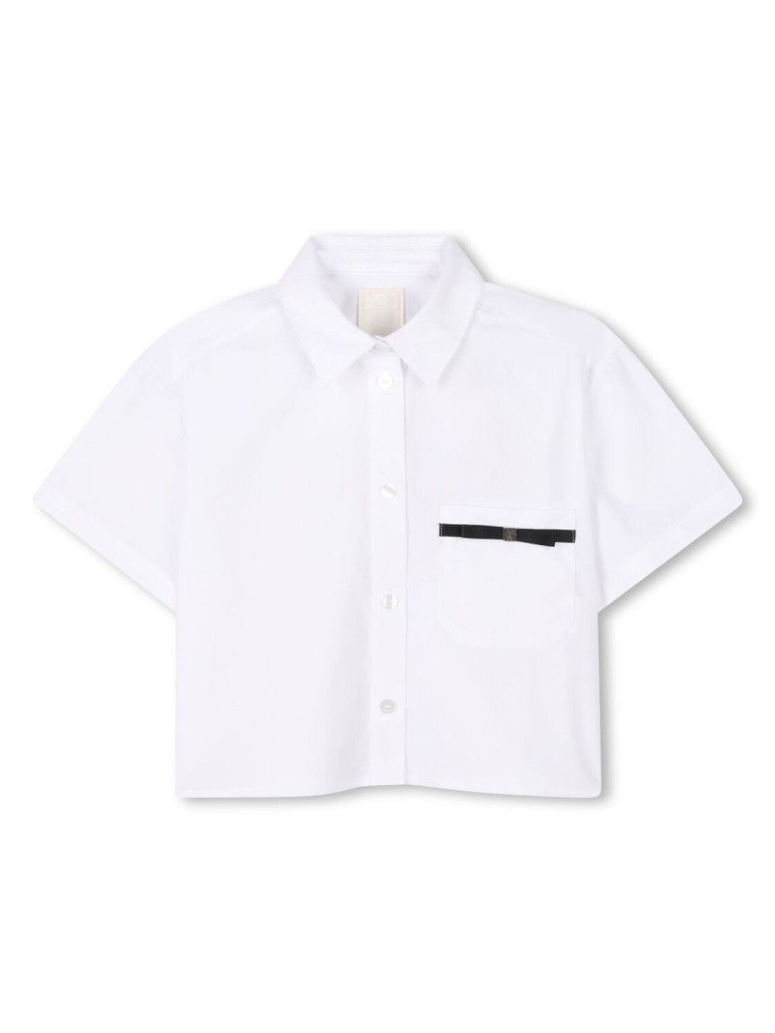 

Givenchy Kids поплиновая рубашка с логотипом, белый