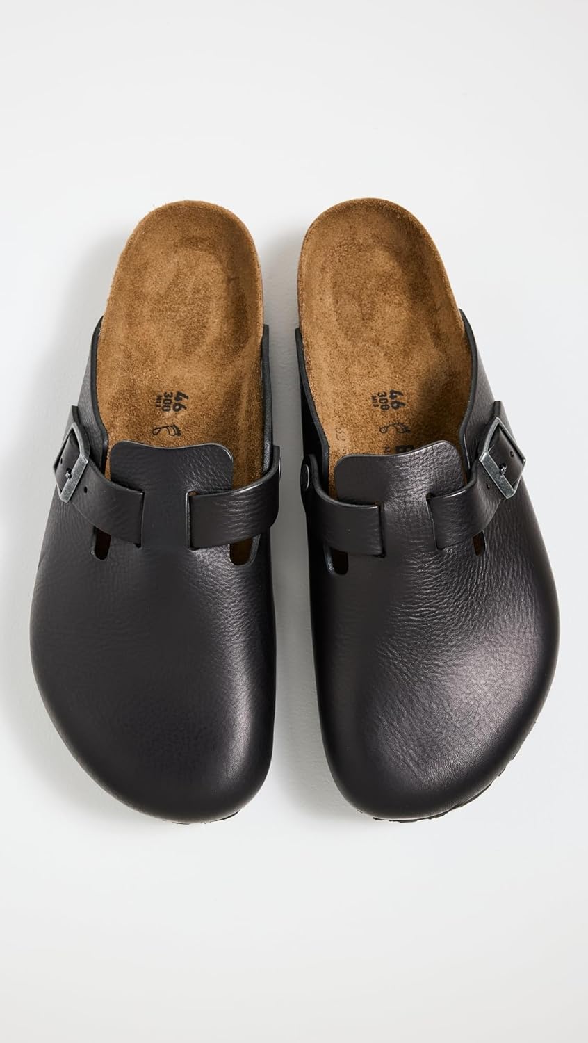 Мужские сабо Birkenstock Boston Vintage с широкой подошвой, черный — фото 4