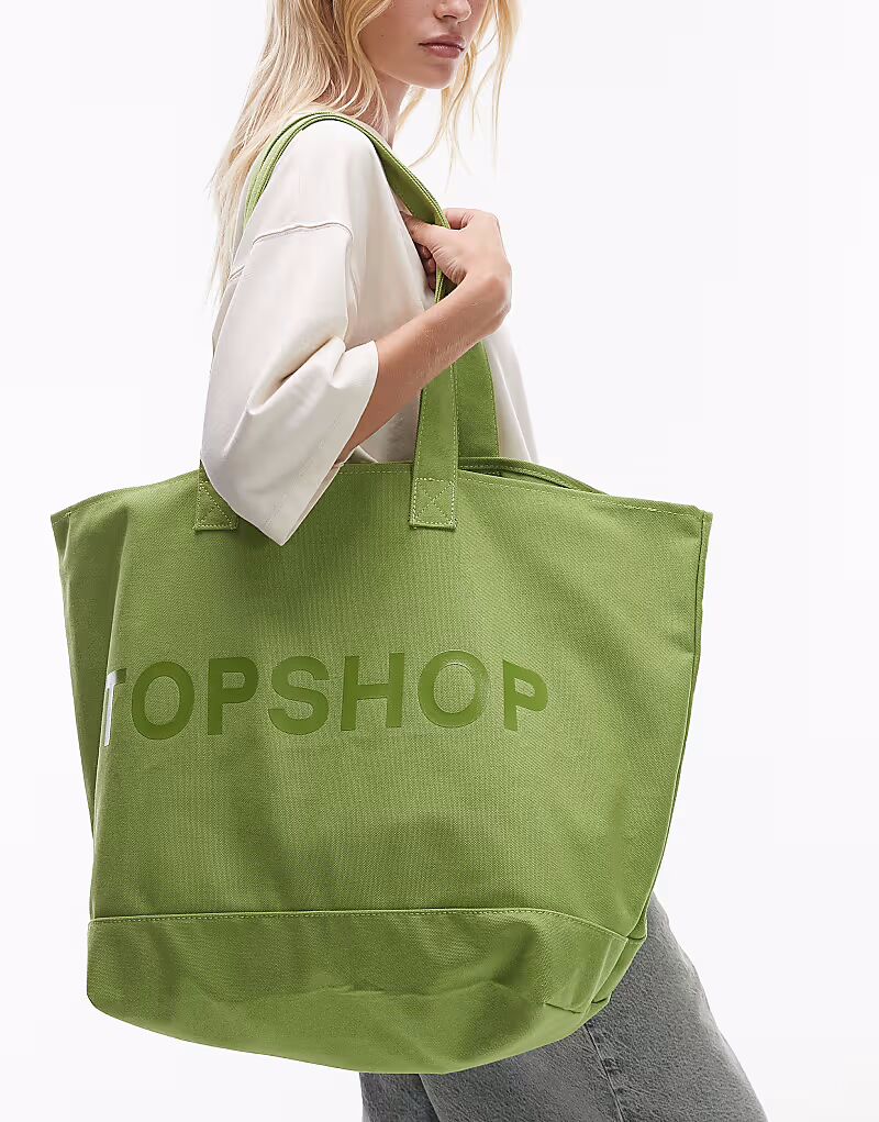 

Сумка-шоппер Topshop зеленого цвета