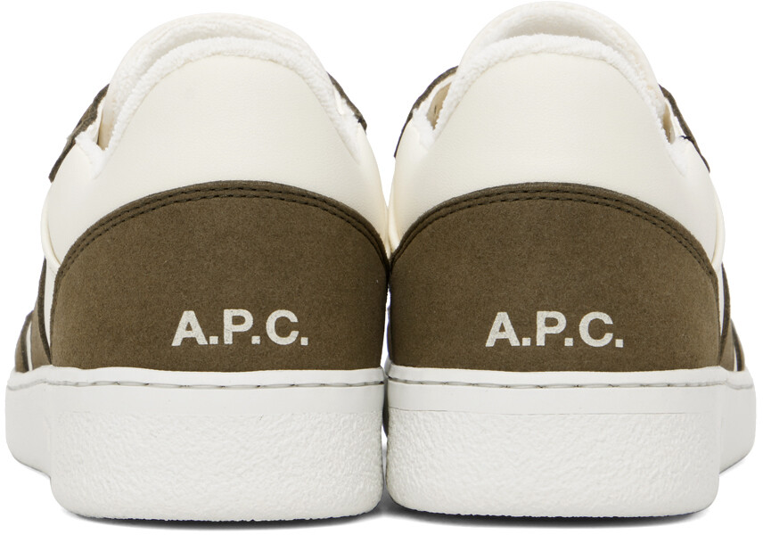 Однотонные кроссовки Off-White и цвета хаки A.P.C., цвет Khaki/White — фото 2