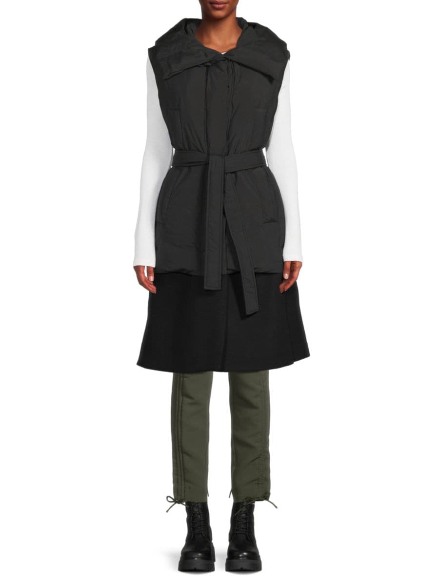 

Удлиненный стеганый жилет с капюшоном 3.1 Phillip Lim, черный