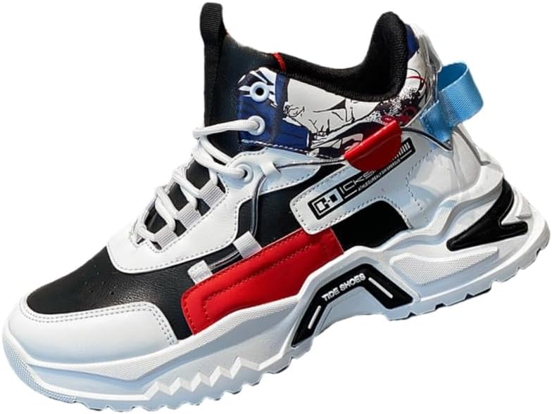 

Мужские высокие спортивные кроссовки с толстой подошвой и стельками из ЭВА, удобные и дышащие, подходят для бега, активного отдыха и повседневной носки Fmshi, черный