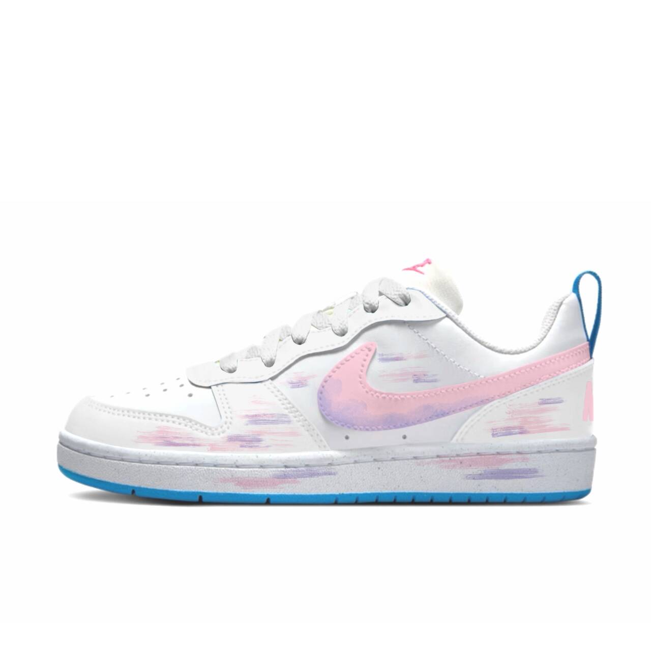 

Скользящие устойчивые к истиранию низкие кроссовки для скейтбординга white kids' Nike, светло-фиолетовый