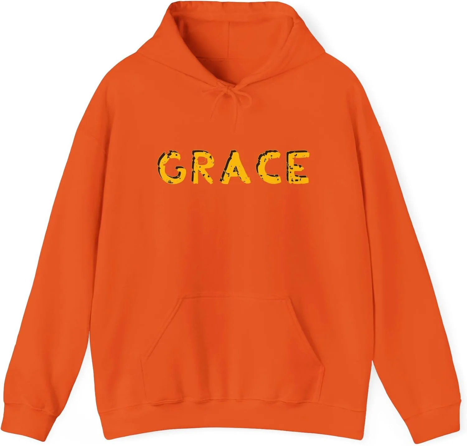 Худи с принтом Grace - Уютное худи с принтом - Толстовка унисекс из плотной смесовой ткани с капюшоном - Повседневная одежда GENERIC, оранжевый